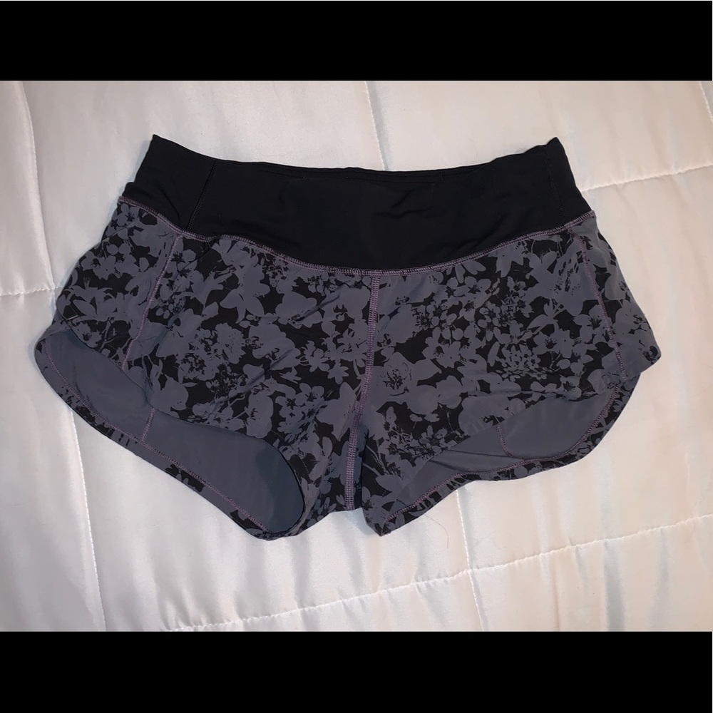 Grey floral speed up shorts